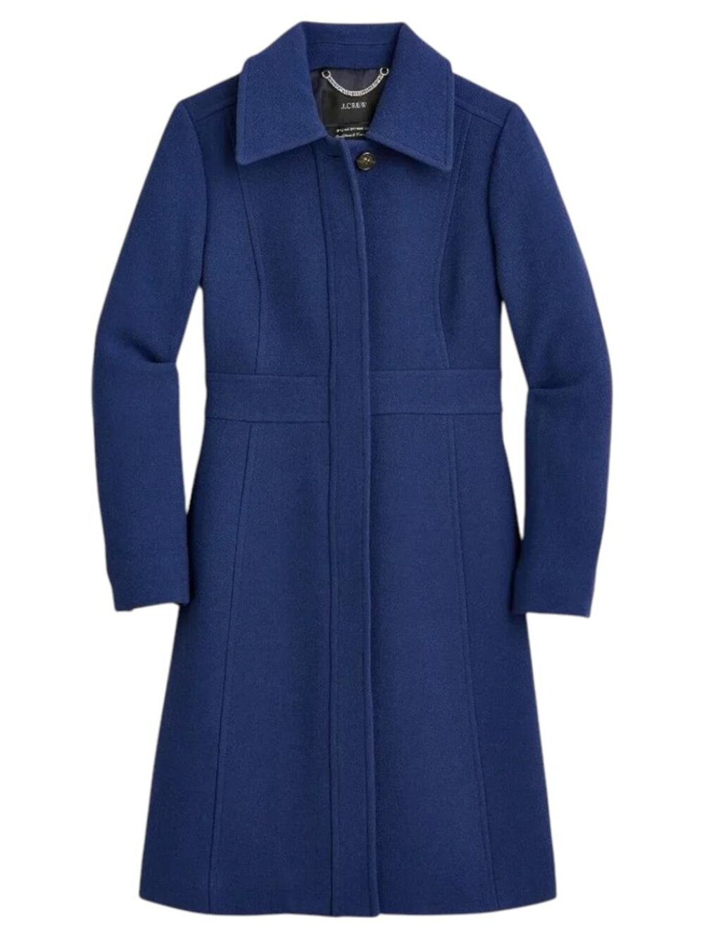 J.Crew Blue Wool Coat Lady Day Topcoat Italian Double-Cloth Navy Petite Size 10P